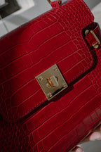 Handtasche Swan Croco - Bordeaux