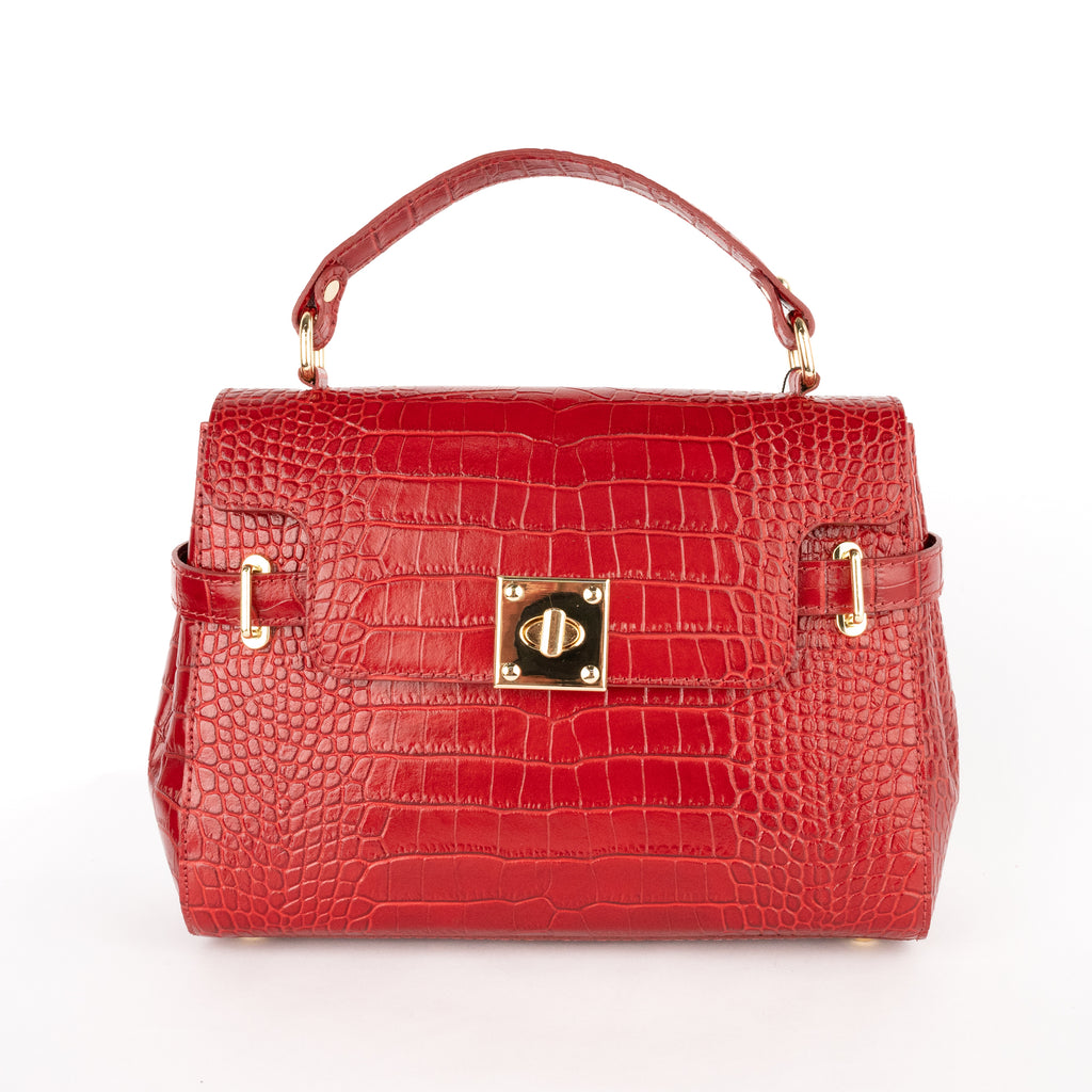 Handtasche Swan Croco - Bordeaux