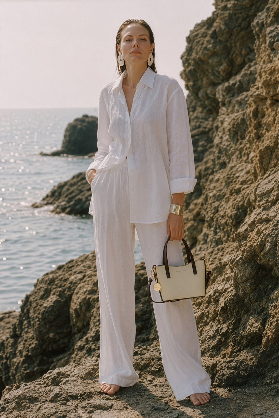 Bolso de Mano Bailey - Blanco Roto/Moca