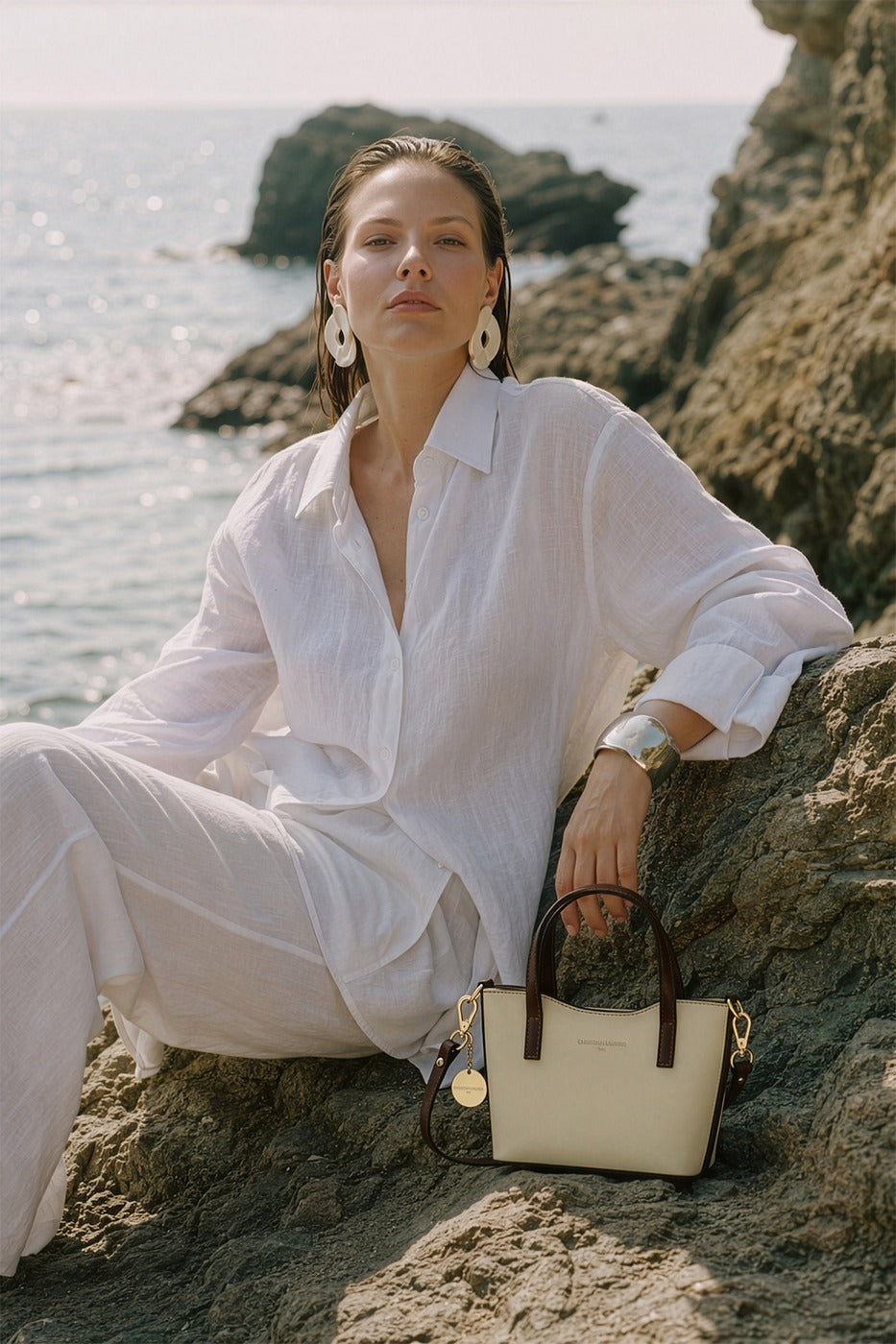Bolso de Mano Bailey - Blanco Roto/Moca