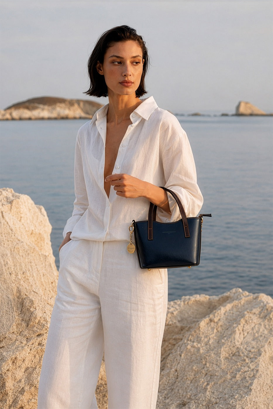 Bolso de Mano Bailey - Azul/Moka