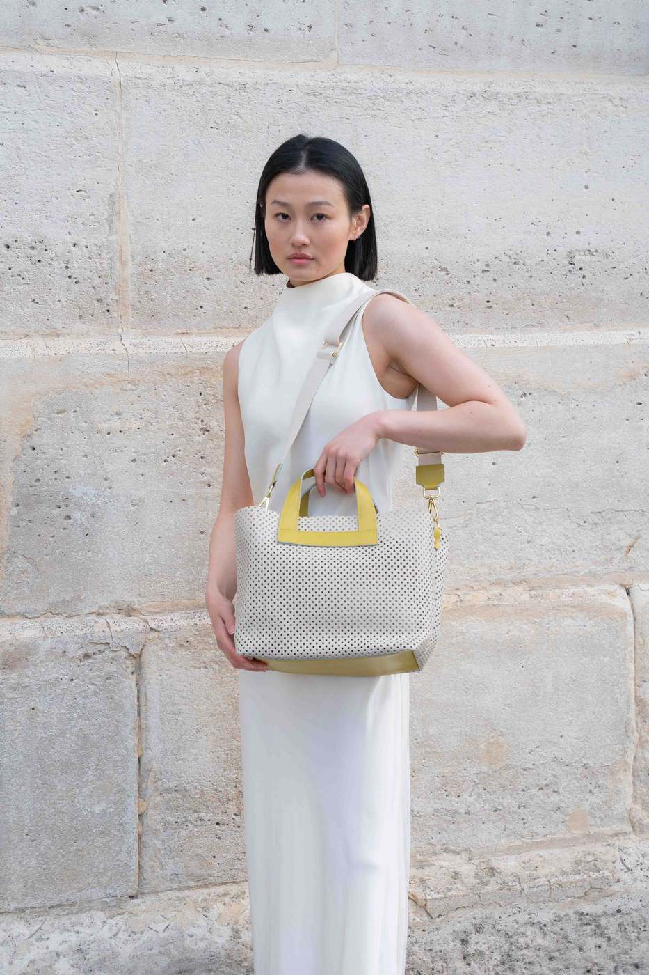 Sac A Bandouliere Capri - Blanc Casse / Jaune