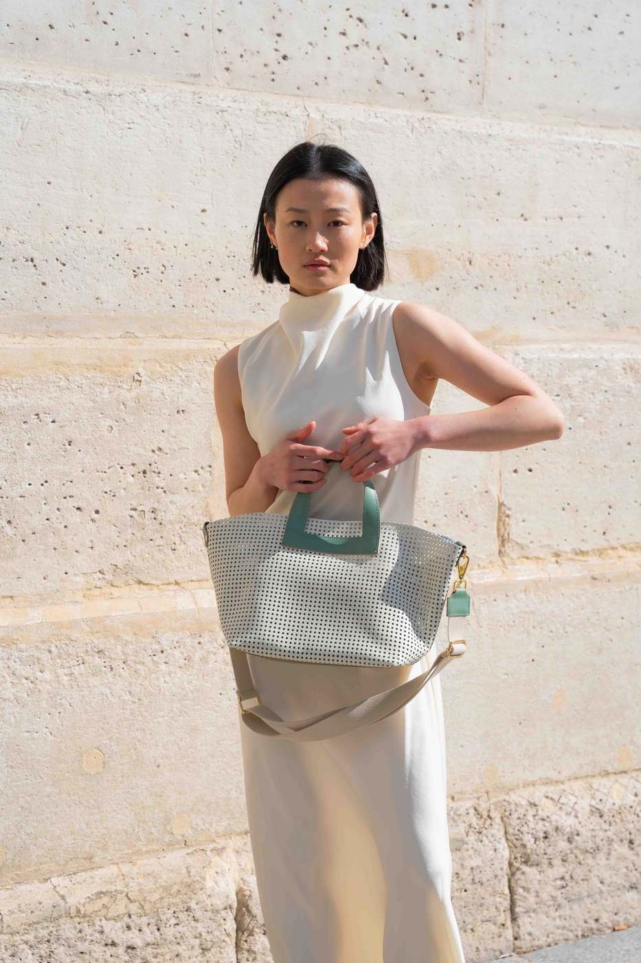 Bolso Bandolera Capri - Verde / Blanco Roto