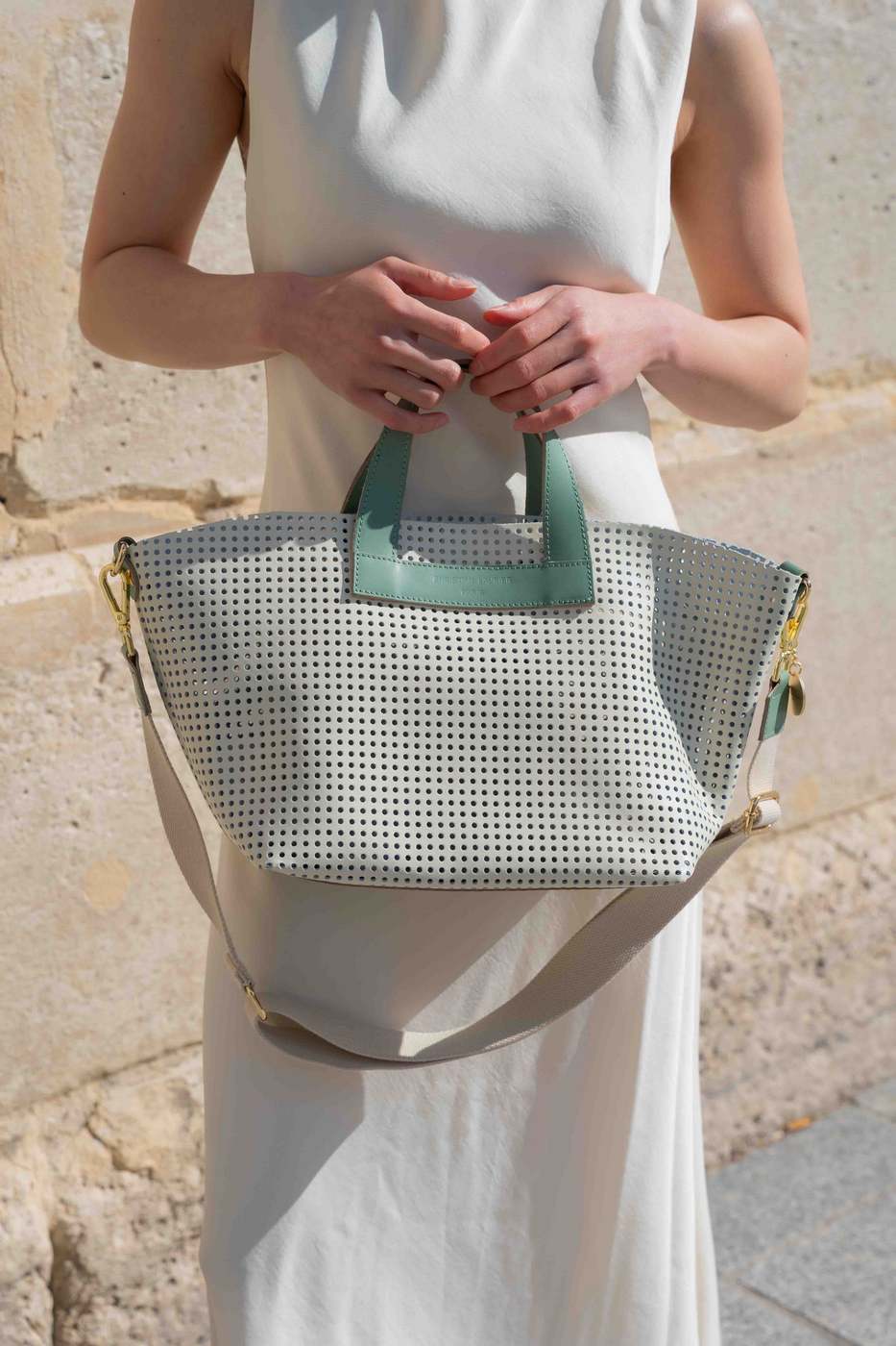 Bolso Bandolera Capri - Verde / Blanco Roto