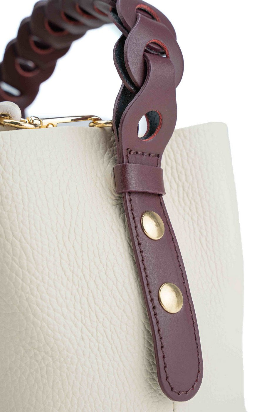 Bolso de Mano Kaia - Blanco Roto/Burdeos