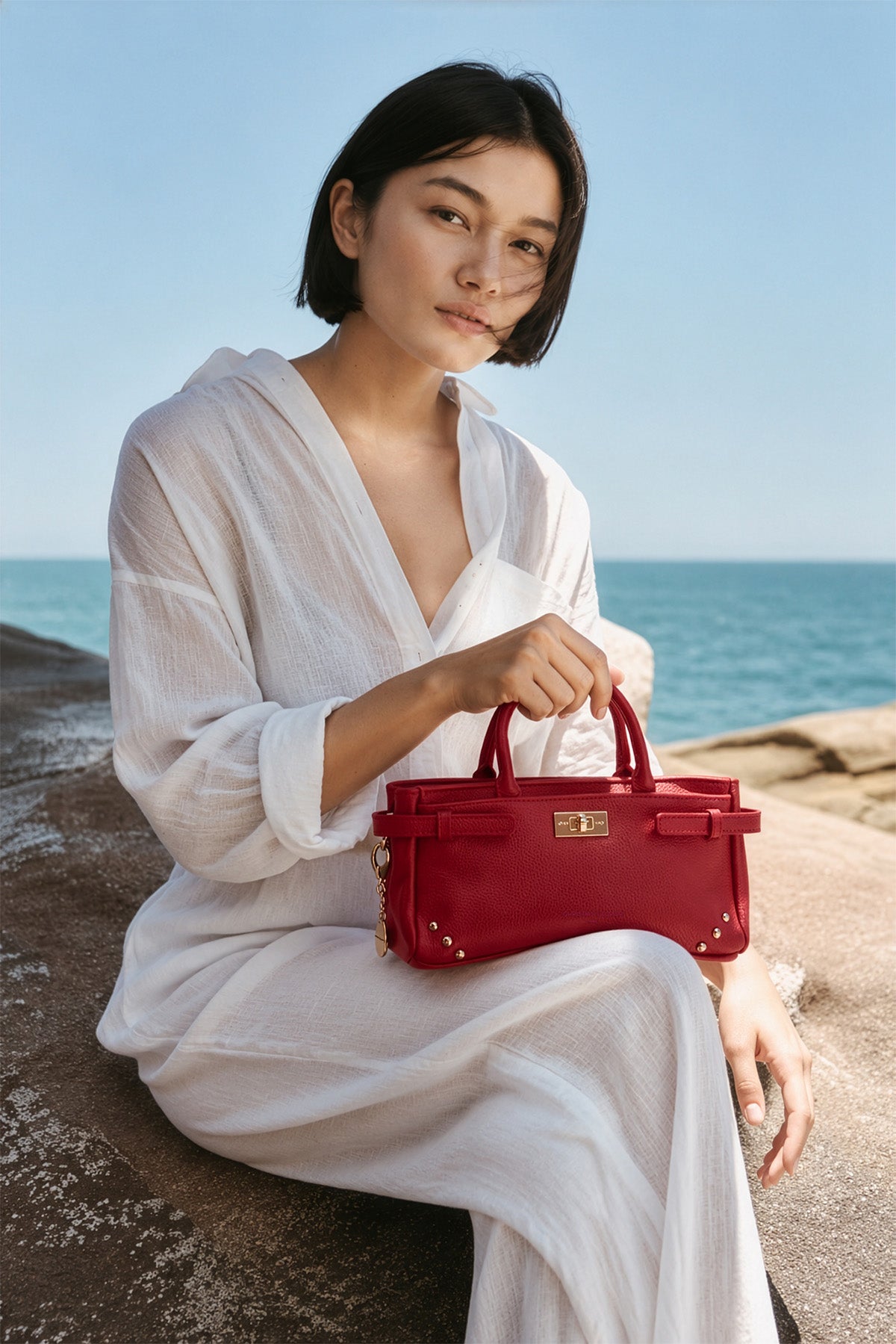 Bolso de Mano Leana - Rojo Oscuro