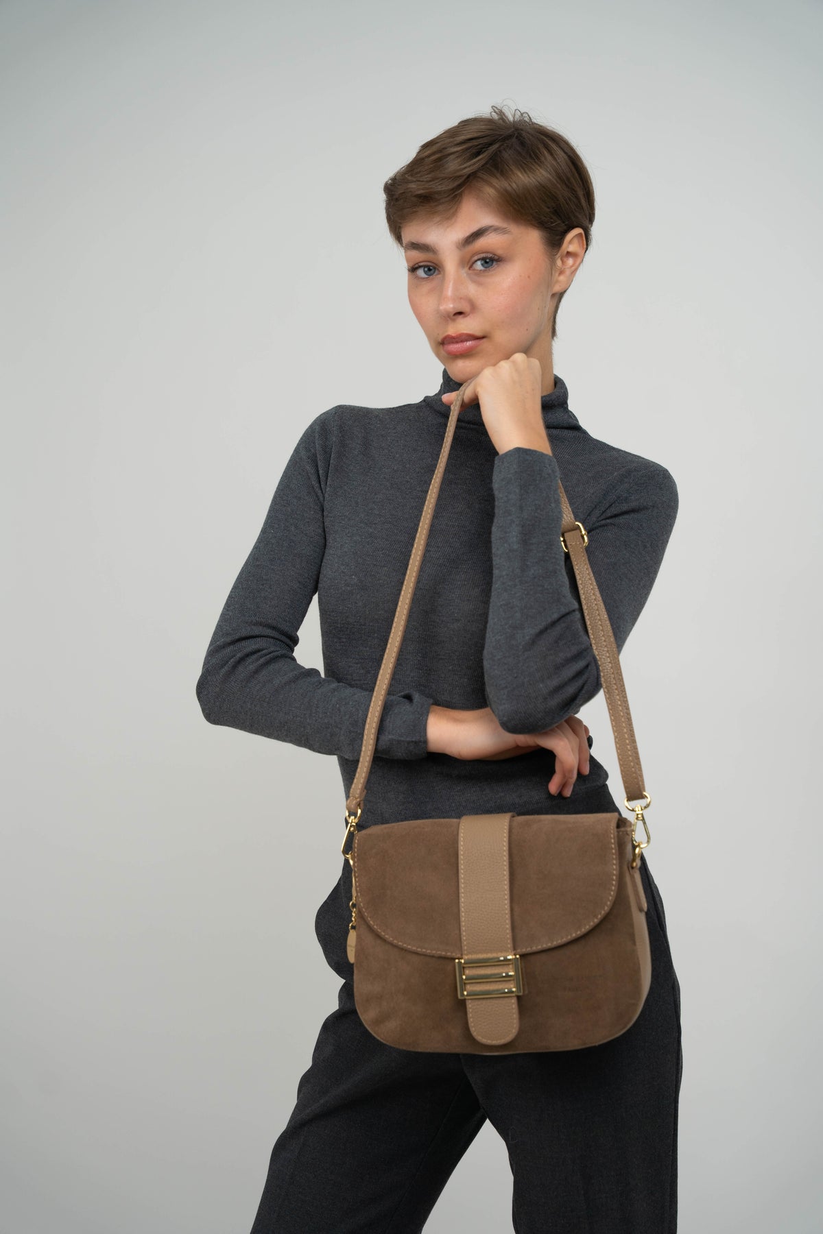 Skuldertaske Noche - Beige
