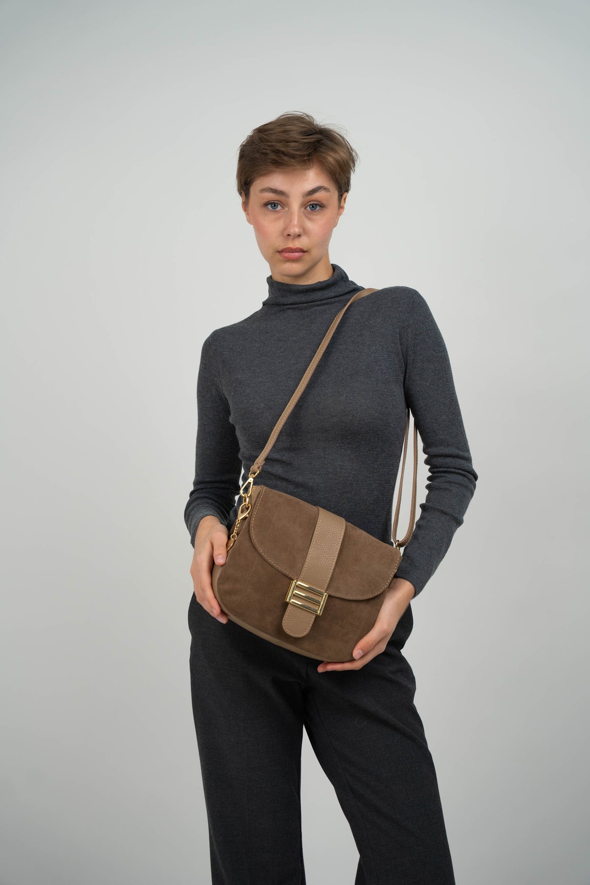Skuldertaske Noche - Beige