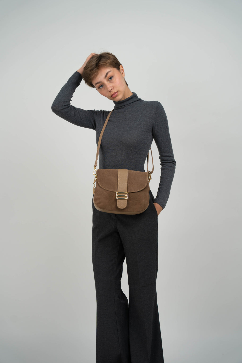 Skuldertaske Noche - Beige