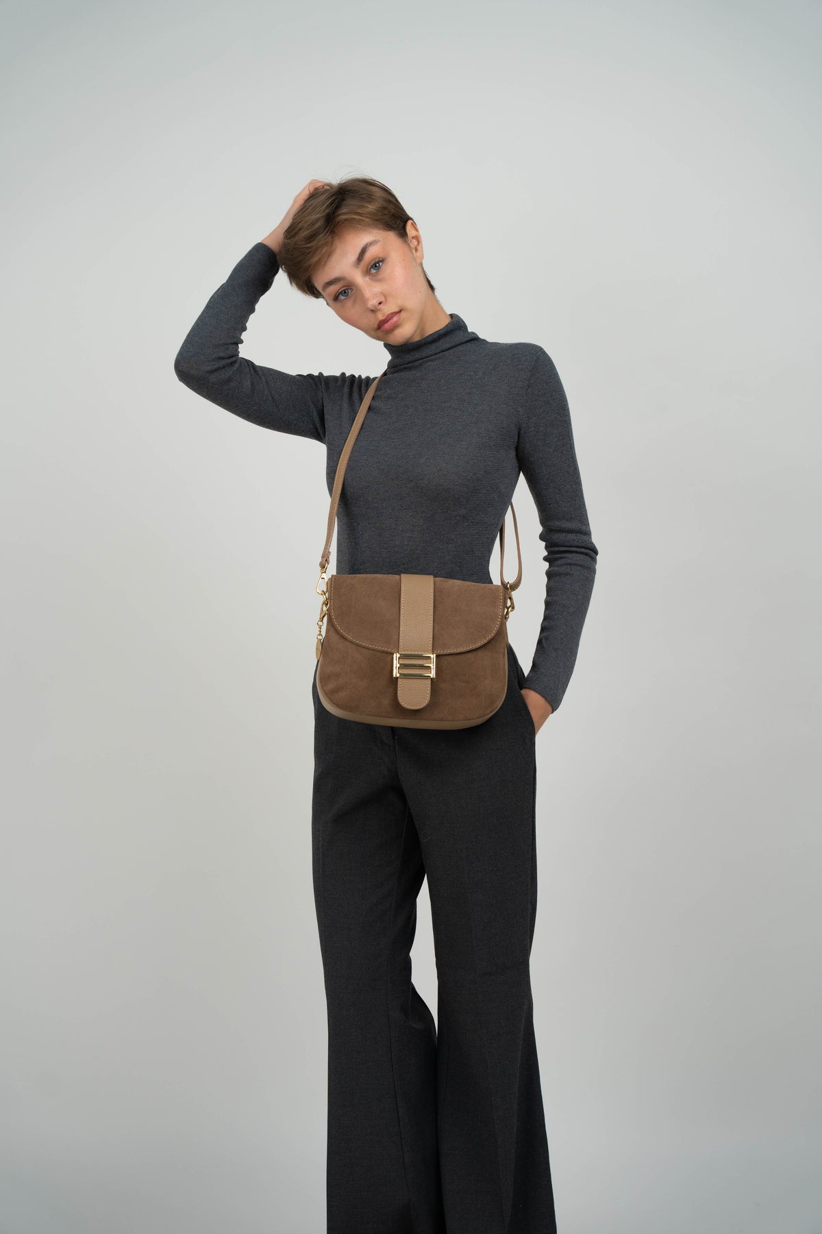 Skuldertaske Noche - Beige