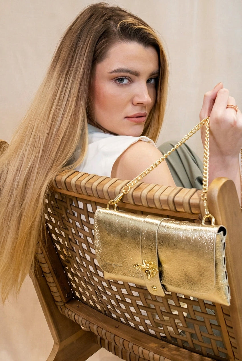 Skuldertaske Ivy - Guld