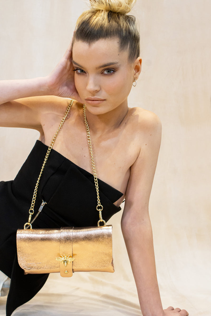 Sac Bandoulière Ivy - Rose Mettalique