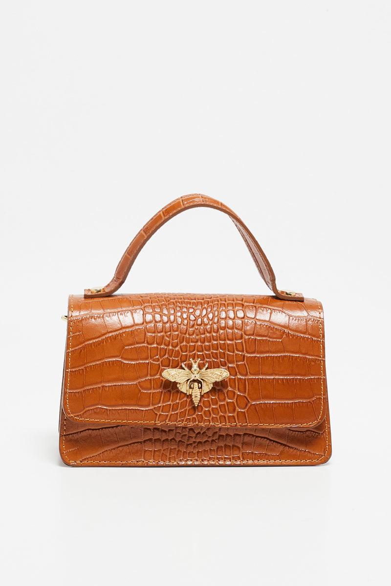 Bolso de Mano Lily Croco - Camel