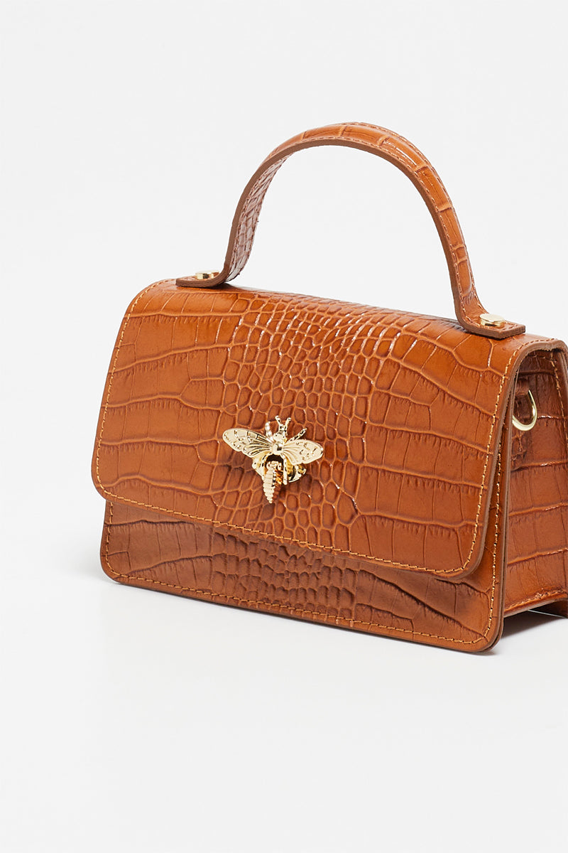 Bolso de Mano Lily Croco - Camel