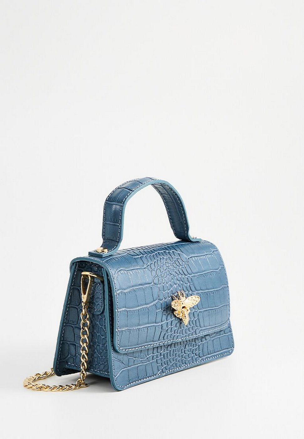 Sac À Main Lily Croco - Bleu
