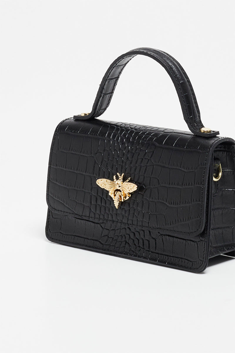 Bolso de mano Lily Croco - Negro