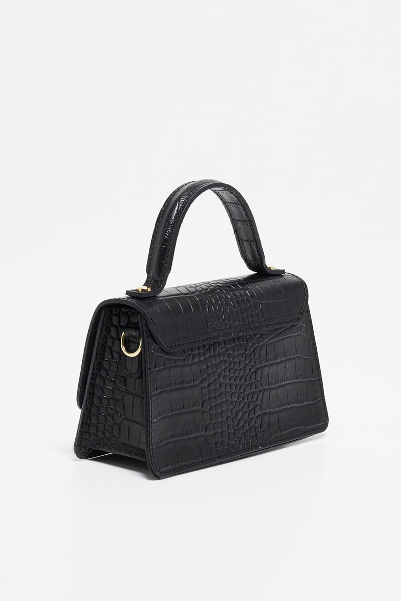 Bolso de mano Lily Croco - Negro