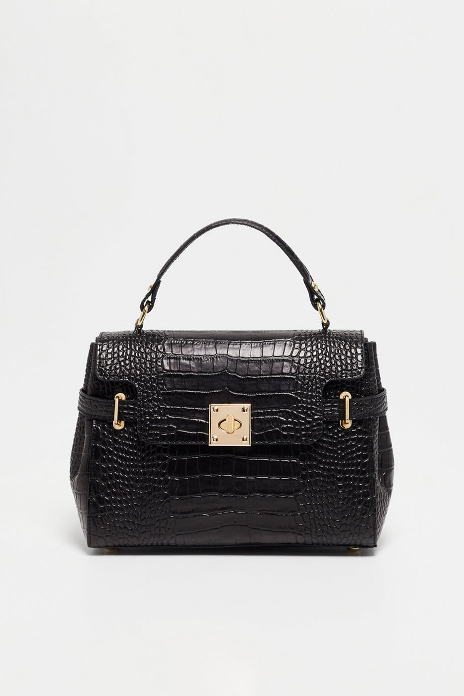 Sac À Main Swan Croco - Noir