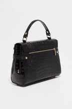 Sac À Main Swan Croco - Noir