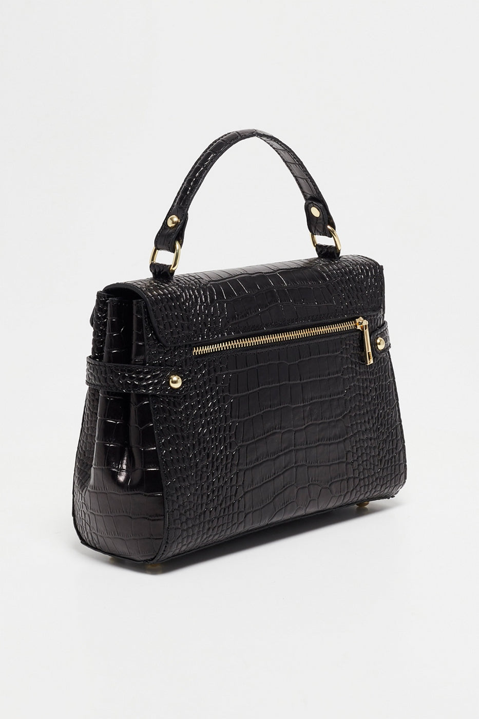 Sac À Main Swan Croco - Noir