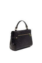 Swan Croco Handbag - Black
