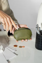 Porte-Monnaie Nika Croco - Vert Olive