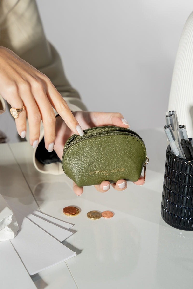 Porte-Monnaie Nika Croco - Vert Olive