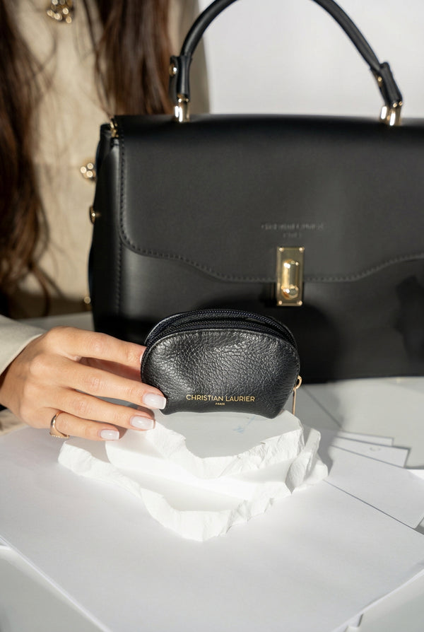 Nika Croco Coin Purse - Black