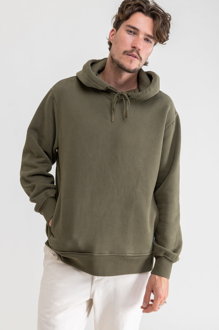 Sudadera Crew Fleece - Olive - Hombre