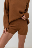 Rhythm - Classic Knit Shorts - Caramel - Women