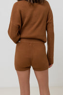 Rhythm - Classic Knit Shorts - Caramel - Women