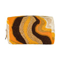 Embroidered-Pattern Toiletry Bag - Yellow