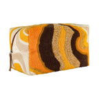 Embroidered-Pattern Toiletry Bag - Yellow