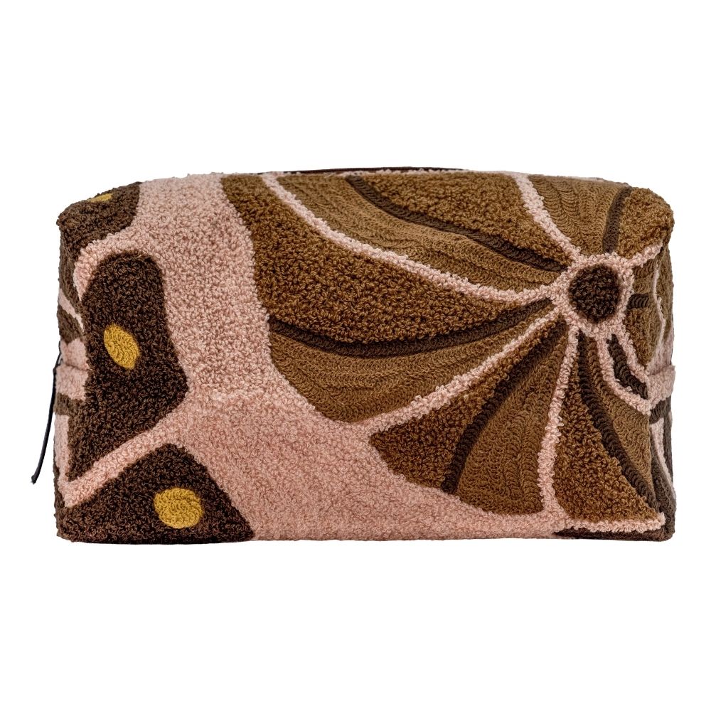 Embroidered Pattern Wash Bag - Pink