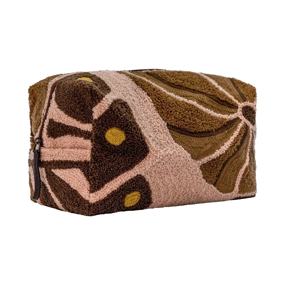 Embroidered Pattern Wash Bag - Pink