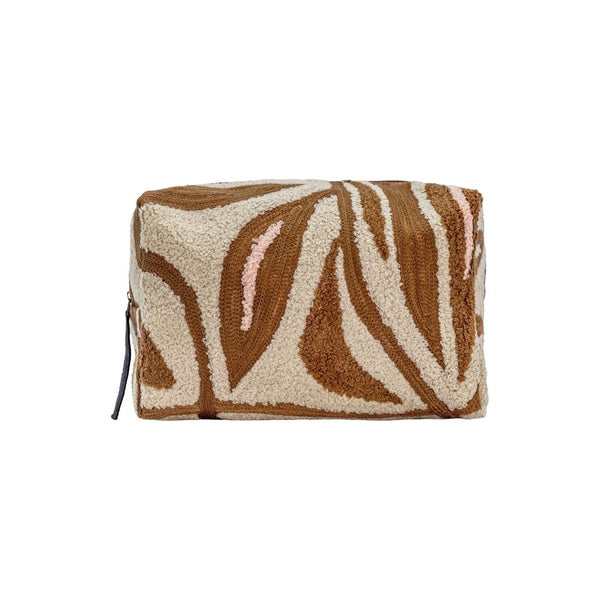 Trousse De Maquillage À Motifs Brodés - Beige