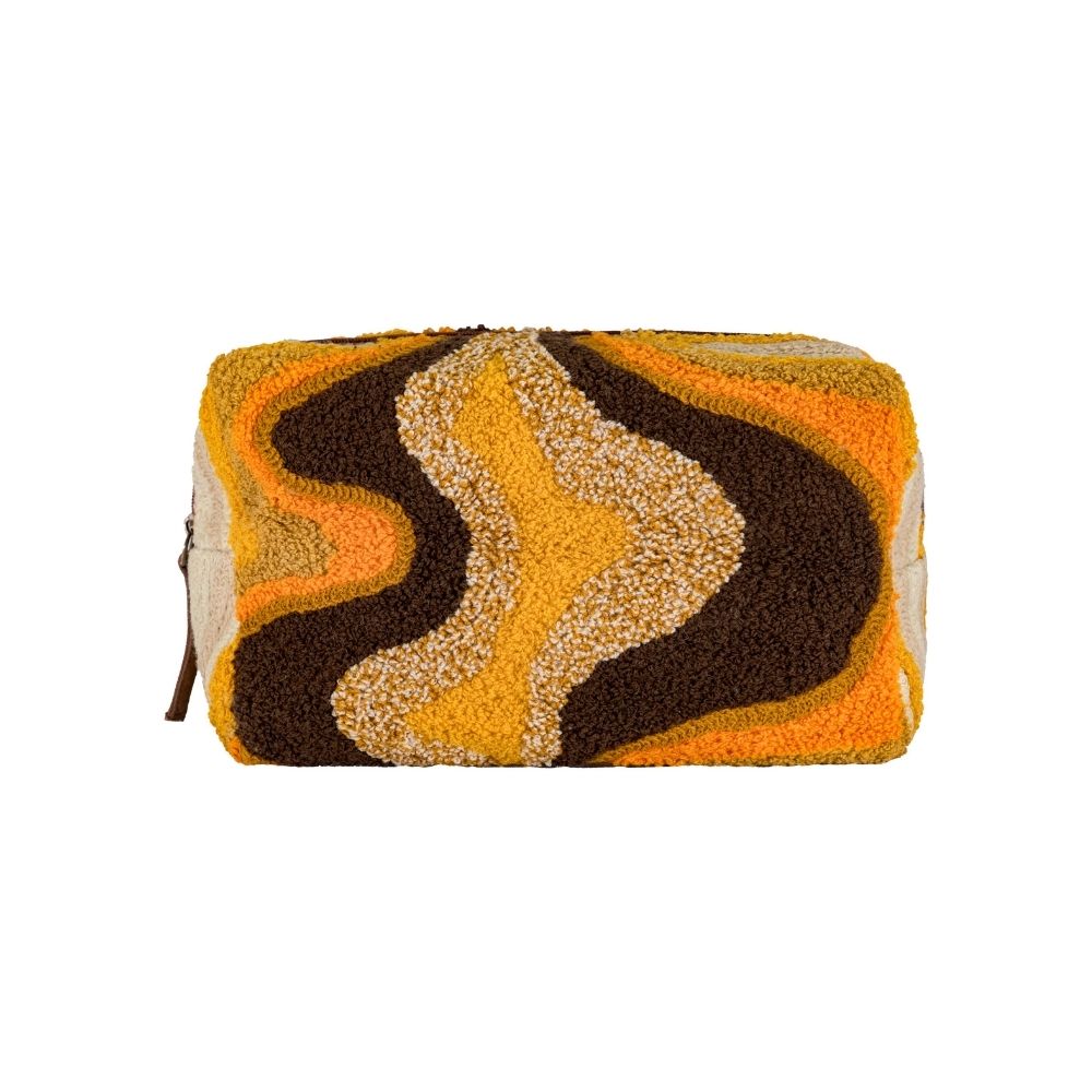 Trousse De Maquillage À Motifs Brodés - Jaune