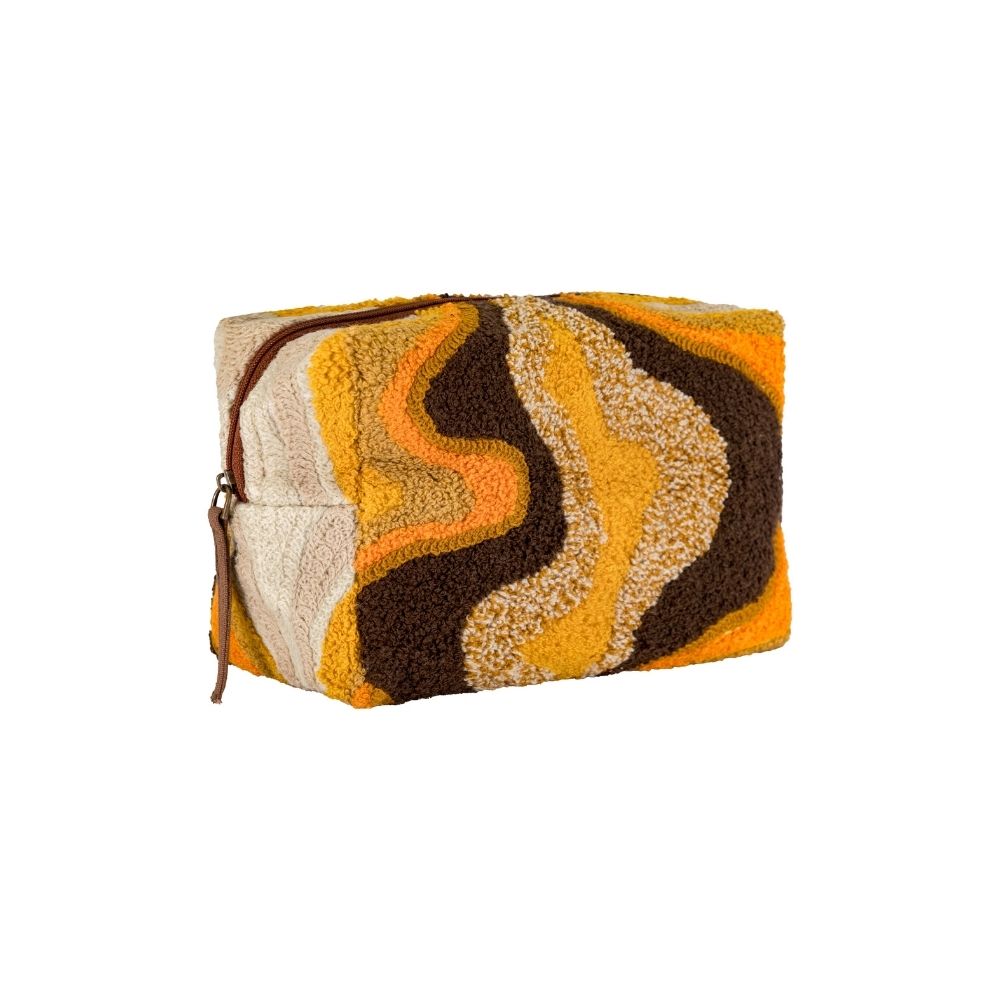 Trousse De Maquillage À Motifs Brodés - Jaune