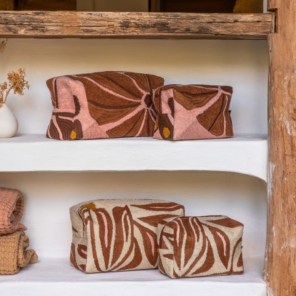 Trousse De Maquillage À Motifs Brodés - Rose