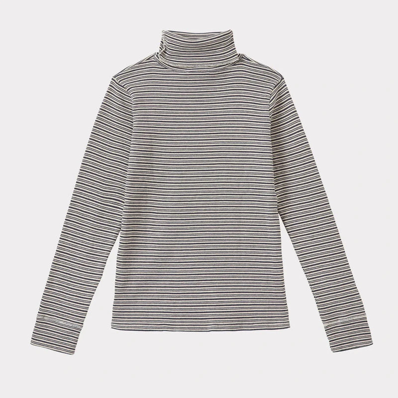Claro gray/ecru striped jersey top - Caramel selection available on amaetc.com, eco-friendly concept store for children