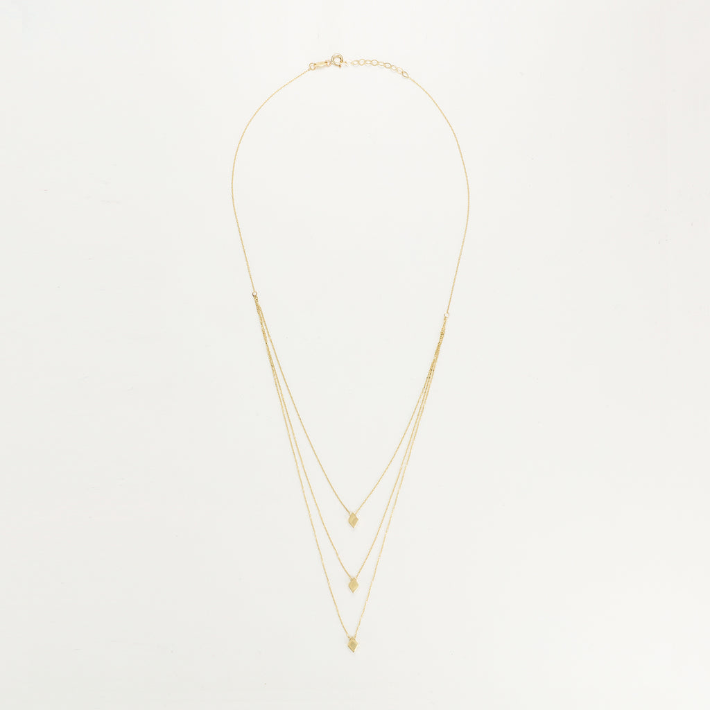 Collier Multi Rangs "Losange"  Or Jaune 375/1000