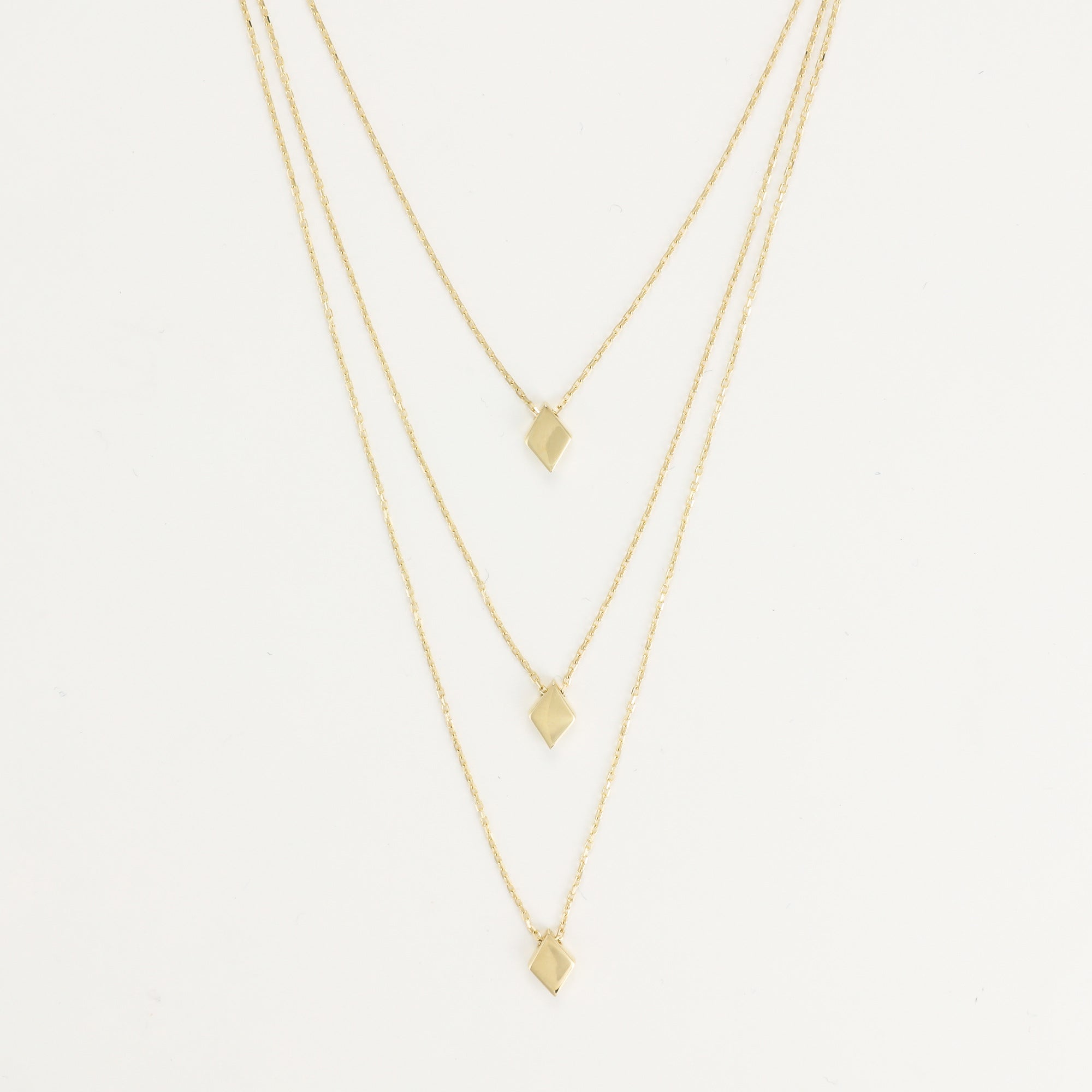 Collier Multi Rangs "Losange"  Or Jaune 375/1000