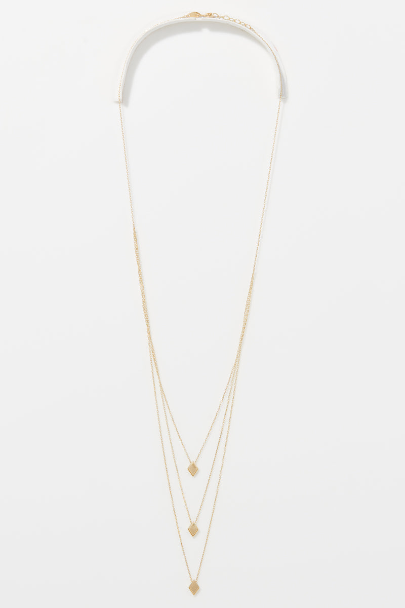 Collier Multi Rangs "Losange"  Or Jaune 375/1000