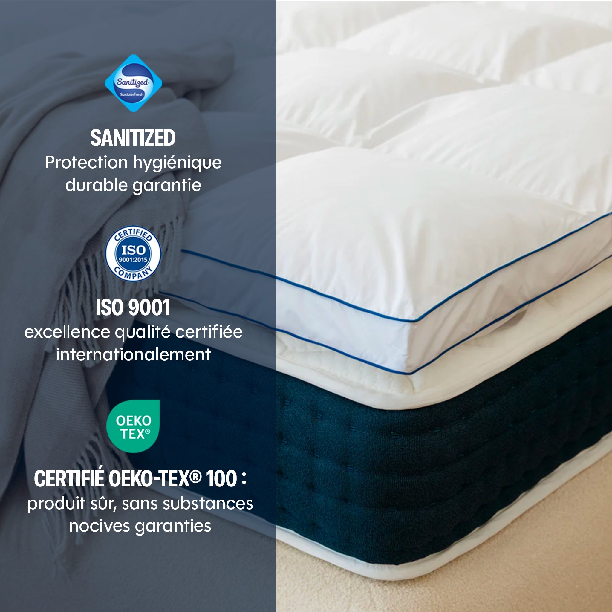 Surmatelas Cloud - fibre de polyester - 5cm