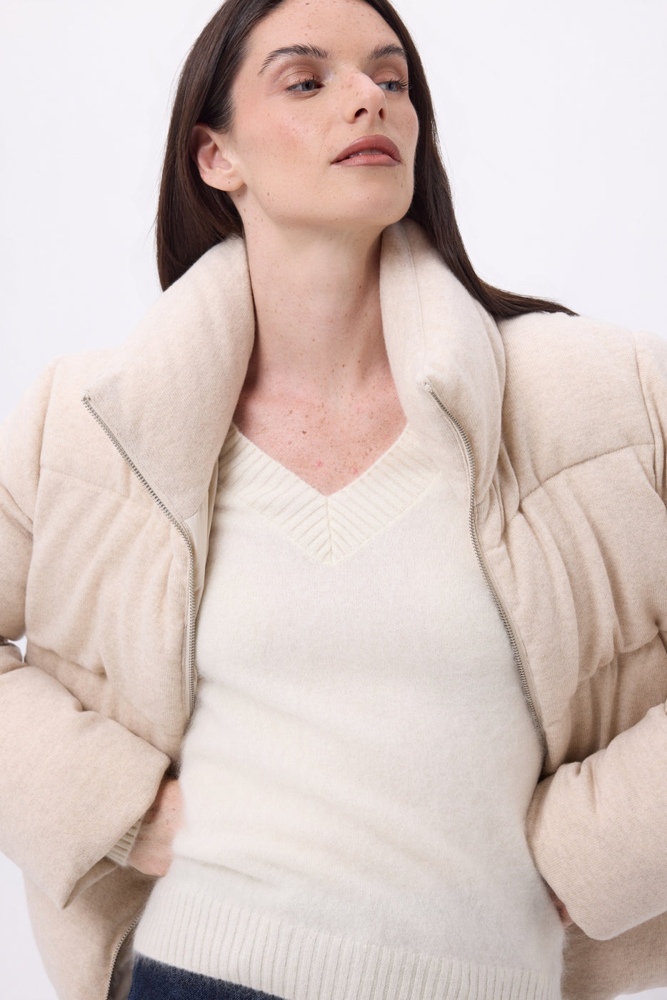Doudoune Manches Longues Cloud - Beige - Femme