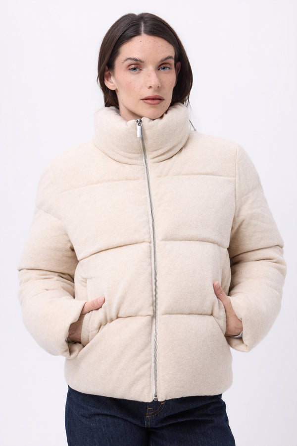 Plumífero De Manga Larga Cloud - Beige - Mujer - Cachemira Y Lana