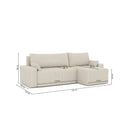 Sofá esquinero convertible - 4 plazas - Teo - Pana - Beige