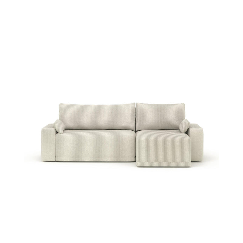 Sofá esquinero convertible - 4 plazas - Teo - Pana - Beige
