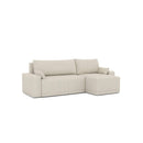Sofá esquinero convertible - 4 plazas - Teo - Pana - Beige