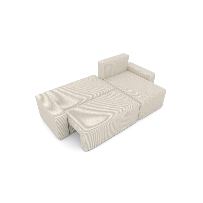 Sofá esquinero convertible - 4 plazas - Teo - Pana - Beige